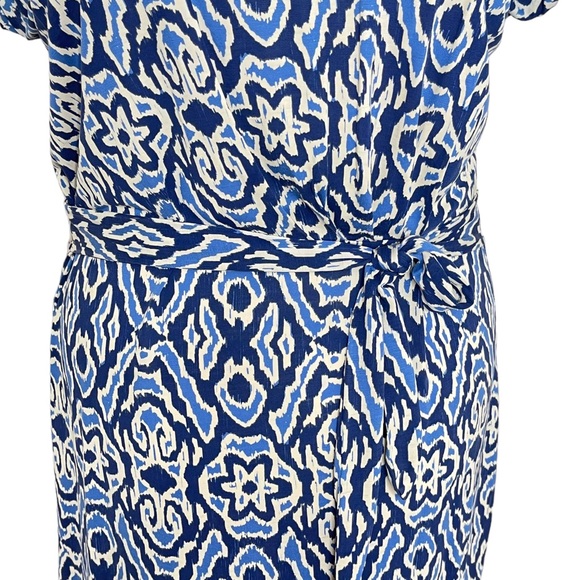 Boden Blue Tencel Tie Waist Dress Size 12L - Picture 3 of 8